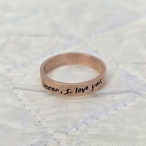 Caitlyn Minimalist 18K Gold Plated Woman, I Love You Band Ring Sterling Silver 8
